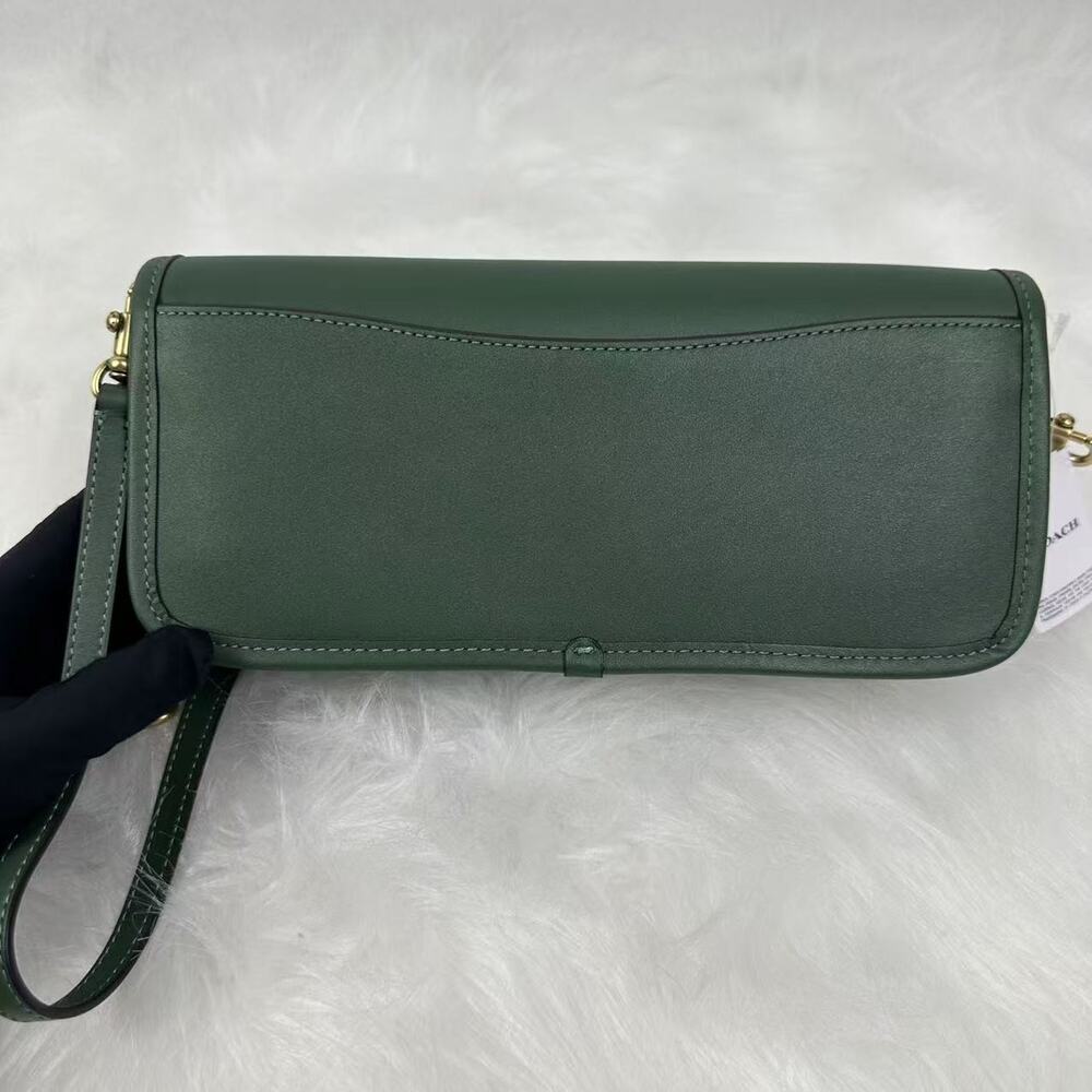 Coach Dinky Shoulder Bag Leather/Hunter Green 2 Strap CW641 NWT + Free Gift Box - Picture 4 of 10